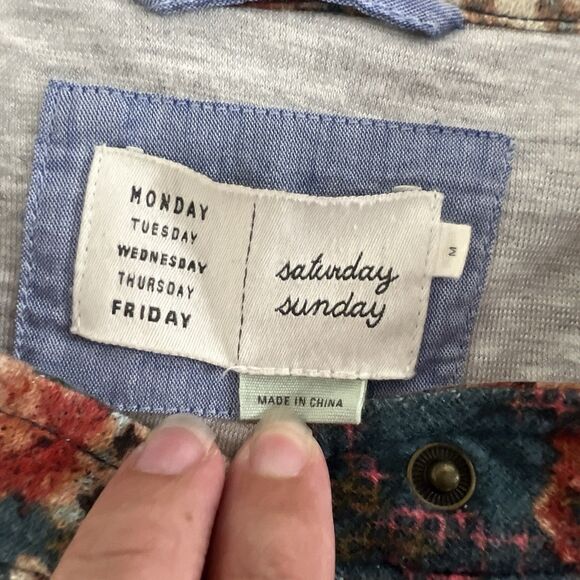 Anthropologie Saturday/Sunday Delwyn Floral Zip Jacket Top Women’s Size M Boho - Picture 5 of 12